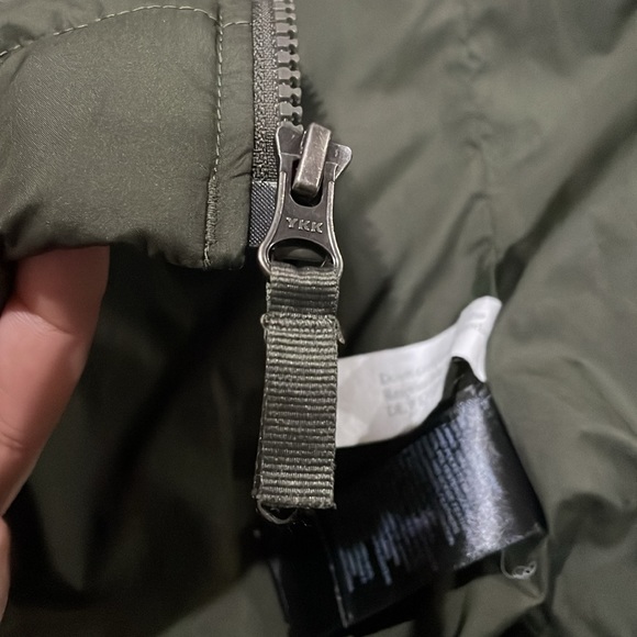 North Face Girls Dark Olive Green Puffer thin Goose Down Coat - Picture 14 of 14